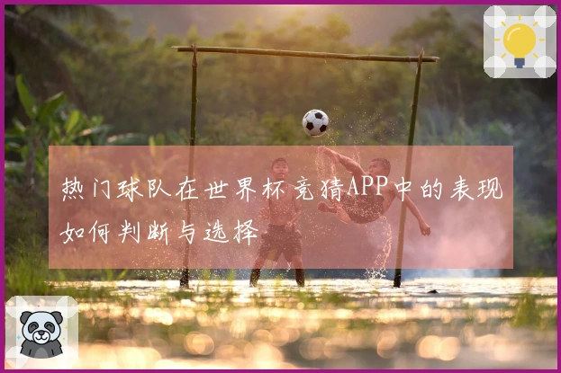 热门球队在世界杯竞猜APP中的表现如何判断与选择